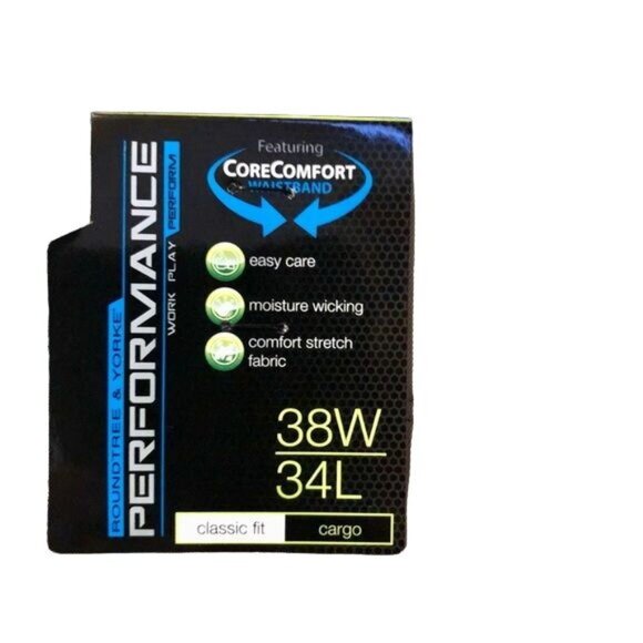 Roundtree Yorke Tan Pants Mens 38x34 NEW Classic Fit Cargo - Picture 14 of 15